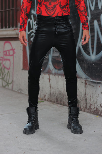 Vaquero vinil brilloso negro